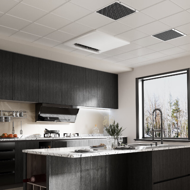 Midea kitchen air conditioner special machine ceiling-mounted air conditioner wall-mounted special embedded hidden full DC frequency conversion 1.5p household first-level energy efficiency anti-oil smoke heating and cooling air conditioner kitchen air conditioner 1.5 HP first-level energy efficiency embedded all-in-one machine without external unit