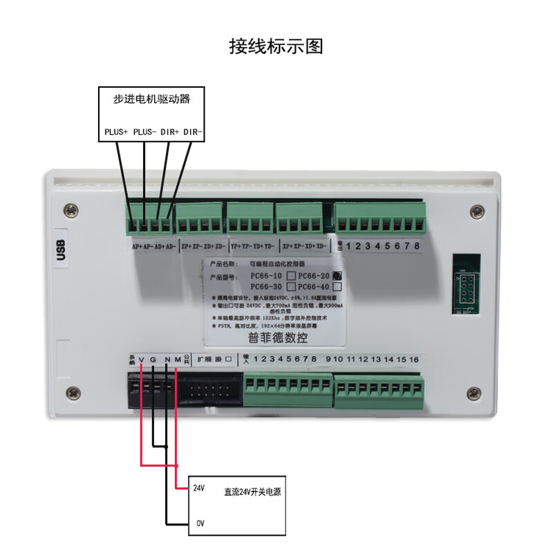 Yue Changsheng stepper/servo motor programmable motion controller single/double/three/four-axis linkage PLC integrated forward and reverse PC66-30+ power supply with programming