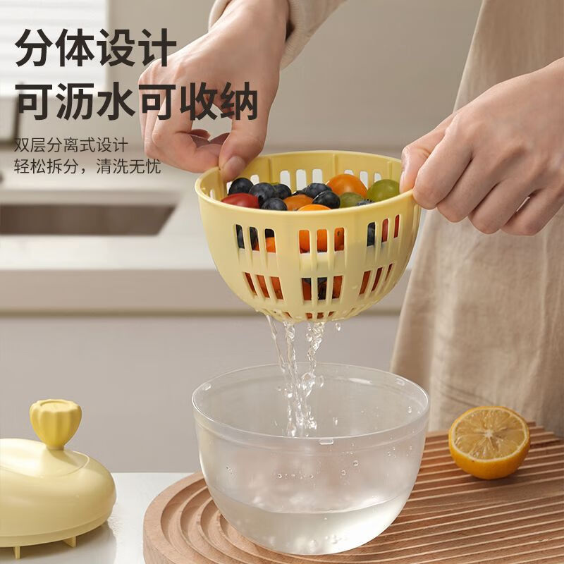 Beijing vegetable dehydrator household fruit drain basket vegetable salad dehydrator hand-cranked drain basket dryer