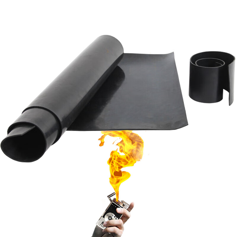 Flame-retardant rubber sheet, wear-resistant, high-temperature, fire-proof, anti-slip, black, thickened, shock-absorbing, buffering, insulating rubber mat, floor mat, rubber sheet, customized contact customer service