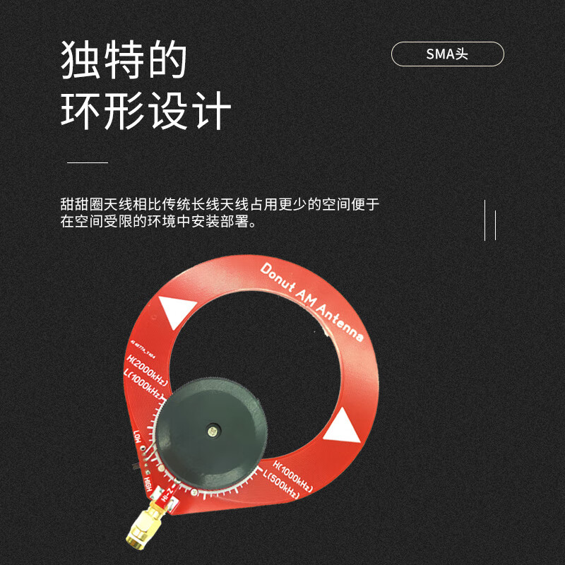 Jiudingxin donut antenna SW shortwave MW radio broadcast car portable external blue mini loop small loop antenna SMA male 4-24MHz JDX-SW-L