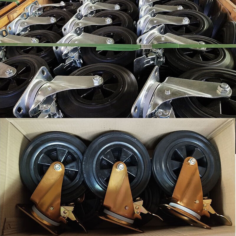 Zhongde 660 liter L trash can universal wheel outdoor trash can accessories wheel iron rubber wheel four-wheel trash can wheel set of wheels iron core model brake without brake