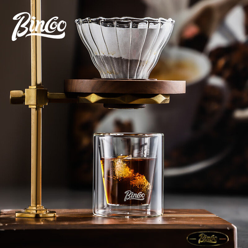 Bincoo double-layer coffee cup tasting cup anti-scalding espresso cup milk coffee ice American cup high-value glass cup