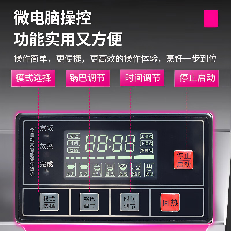 Wenliang Claypot Rice Machine Commercial Claypot Rice All-in-One Machine Fully Automatic Intelligent Special Electric Claypot Oven Casserole Digital Takeaway Rice Cake Electric Intelligent Voice Reminder 6-Head Single-layer Claypot Oven 30 Cooks per Hour