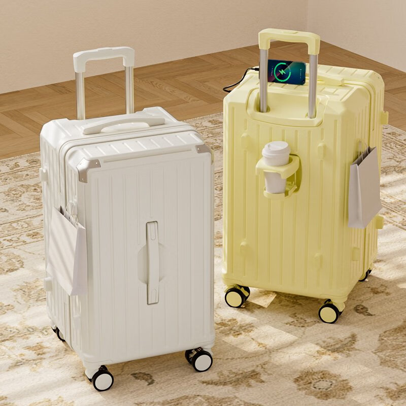 Kangaroo (KANGAROO) multifunctional suitcase men's large capacity 37-open trolley case, good-looking scratch-resistant password box, women's long-distance travel suitcase, noble black 37-open large capacity 26 inches, gold size