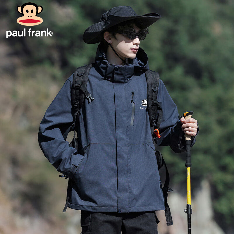 Paul Frank Jacket Men's Outdoor Work Jacket Men's Spring and Autumn Windproof Jacket Men's Mountaineering Men's Wear Dark Blue XL