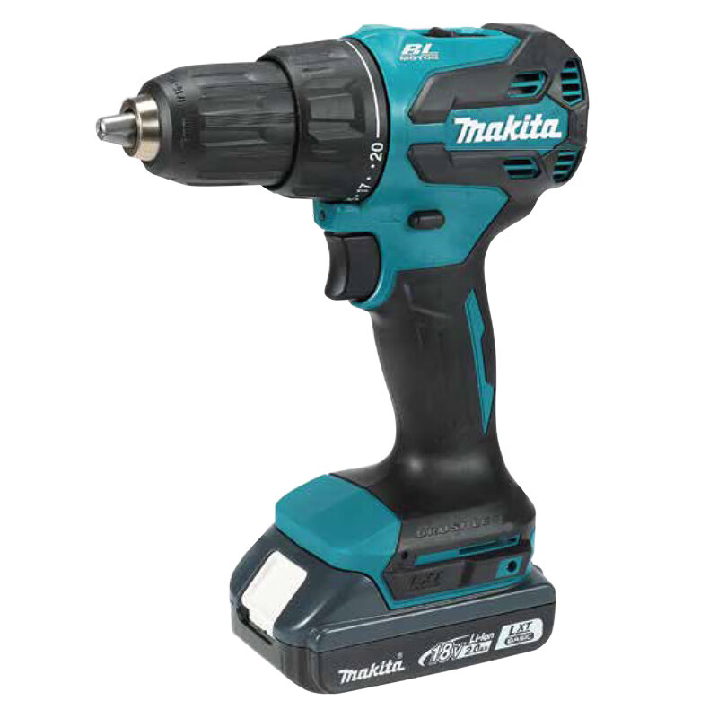 Makita (MAKITA) DHP490 rechargeable brushless impact driver 18V rechargeable drill lithium battery multi-functional high torque impact drill electric drill DHP490 dual battery 2.0Ah plastic box packaging package