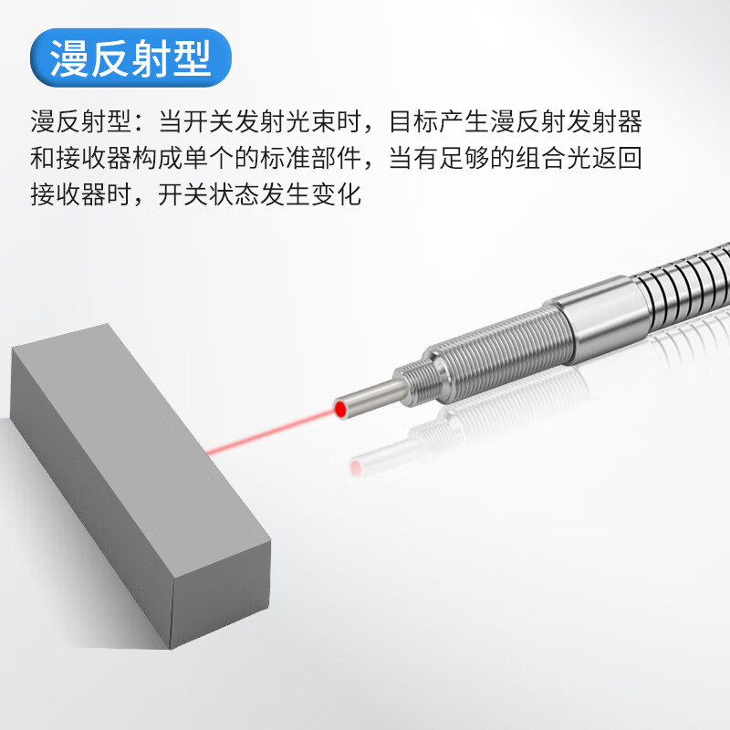 Yue Changsheng m3m4m6 metal sheathed optical fiber sensor amplifier through-beam diffuse reflection 5-90MM extended needle probe customization SDF-6X10H/5MM