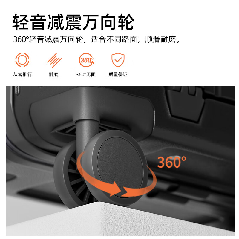 Kangaroo front opening suitcase, multifunctional thickened 24-inch large-capacity trolley case for men, 20 computers, boarding suitcase, elegant black, charging port * water cup holder * mobile phone holder, 20 inches, small and lightweight, portable on the plane