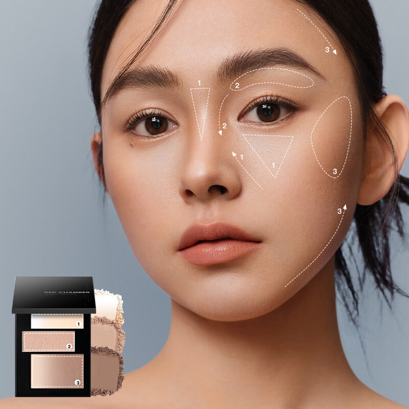 RED CHAMBER Yu Shi endorses Zhuzhan rc contour palette seven-color gradient shadow-finding contour modification contour shadow facial three-dimensional