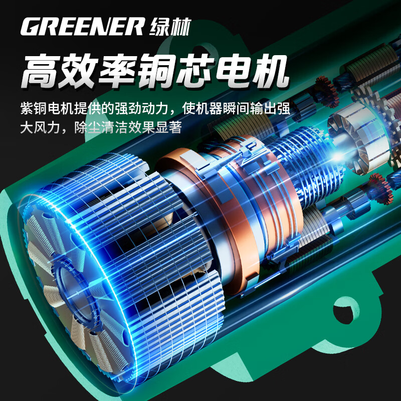 Greenland 21V lithium battery blower high-power industrial household wireless blower blowing and suction dual-use hair dryer dust collector