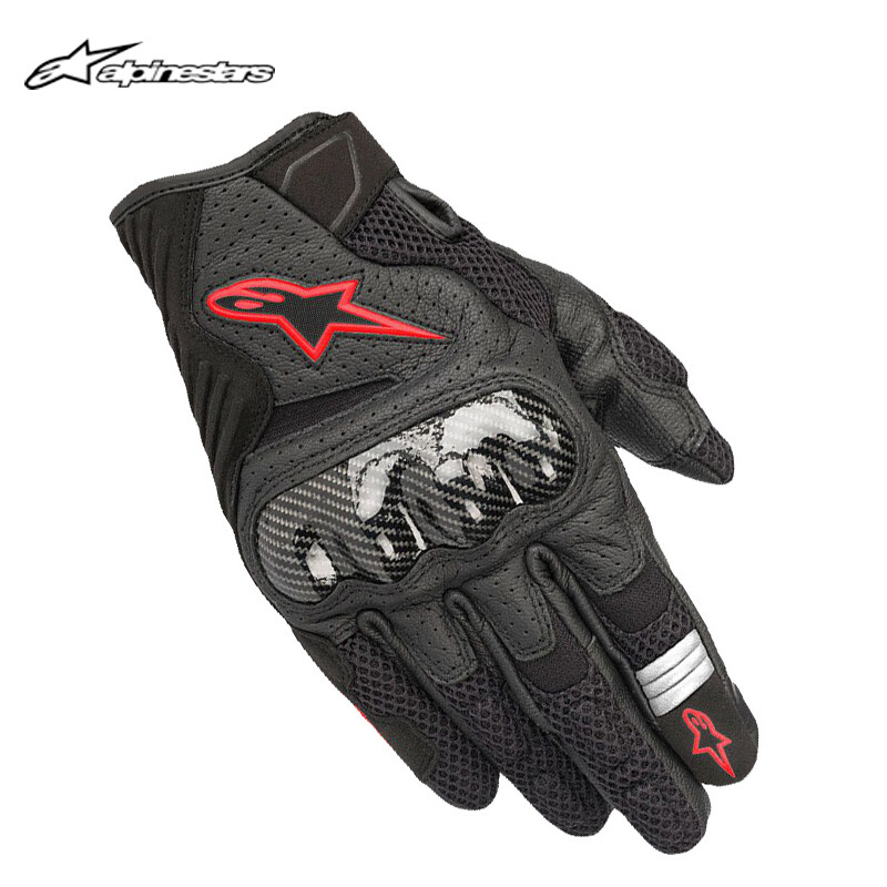 Alpinestars A-star motorcycle gloves spring, autumn and summer mesh breathable motorcycle riding gloves SMX-1 V2 black and red fluorescent color (Asian version) L