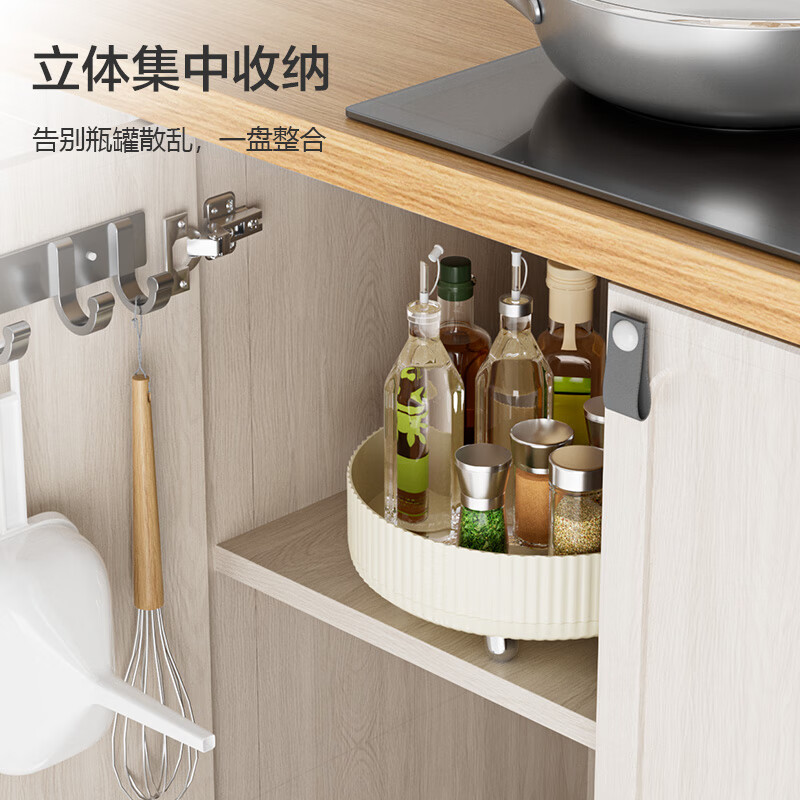 Made in Tokyo, Kyoto Kitchen Storage Rack 360 Rotating Spice Tray Countertop Multifunctional Condiment Storage Rack Large Size