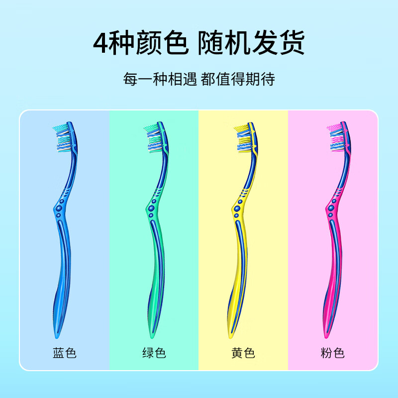 TRISA Swiss-imported smart toothbrush for adults with medium-hard bristles, men's special removal of tea stains and tobacco stains for home - 2 pieces in random colors