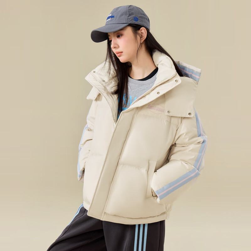 Flying in the snow 2025 new autumn style short hooded down jacket for men and women couples energetic sports youth bread trend