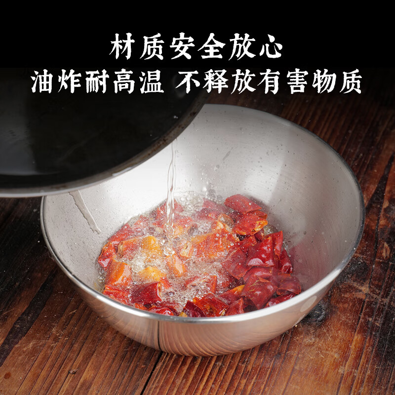 Laofangu food-grade 304 stainless steel dish basin set and thickened basin set for home use, egg-beating and marinated meat basin, stainless steel 4-piece set, capacity 500ml