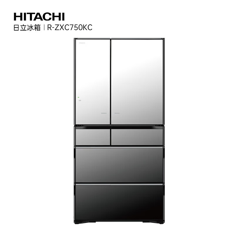 Hitachi (HITACHI) imported from Japan 735L large capacity embedded refrigerator with multiple doors induction electric door vacuum preservation automatic ice making crystal white first-class energy efficiency R-ZX750KC crystal mirror