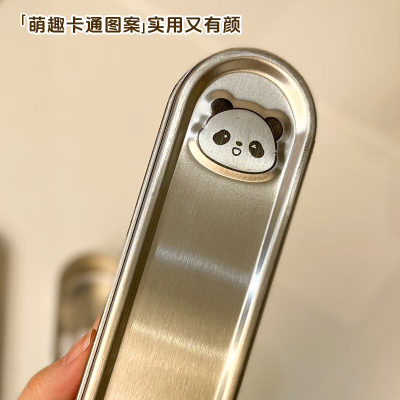 GEEGO cutlery box 304 stainless steel chopsticks spoon set 316 stainless steel portable tableware set chopsticks student tableware 304 steel chopsticks spoon + 304 steel box panda