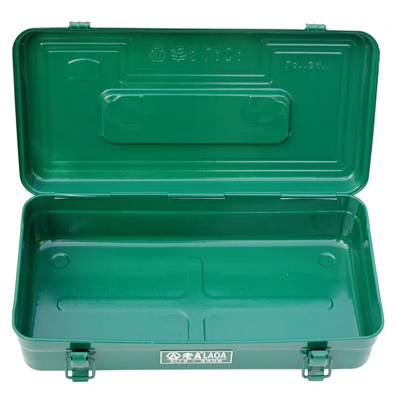 LAOA (LAOA) Hardware Household Tool Box Storage Box Car Thickened Iron Box Square 14 Iron Box with Compartment LA113114