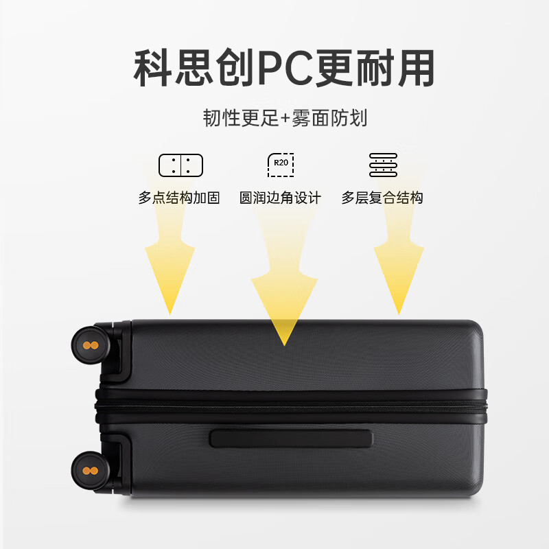 Horizon 8 (LEVEL8) Luggage Men's and Women's Password Checked Large Capacity Traveler PC Trolley Case 24-inch Gray JD.com Co-branded Model