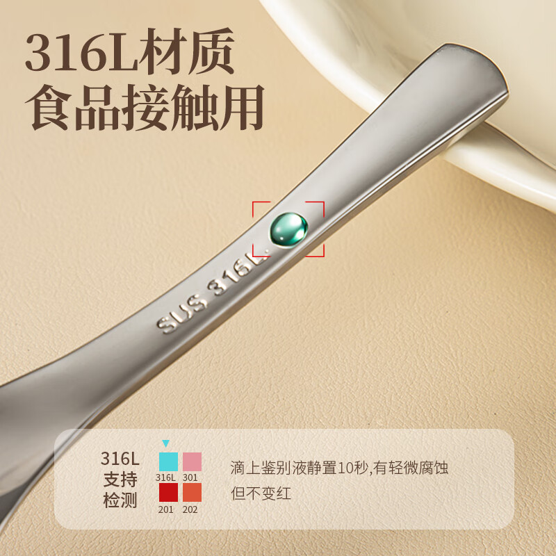 Guangyi Soup Rice Spoon 316L Stainless Steel Food Grade Tableware Palace Spoon Smooth and Will Not Hurt Your Mouth 316L Palace Spoon Pack of Two - No. 2 Spoon