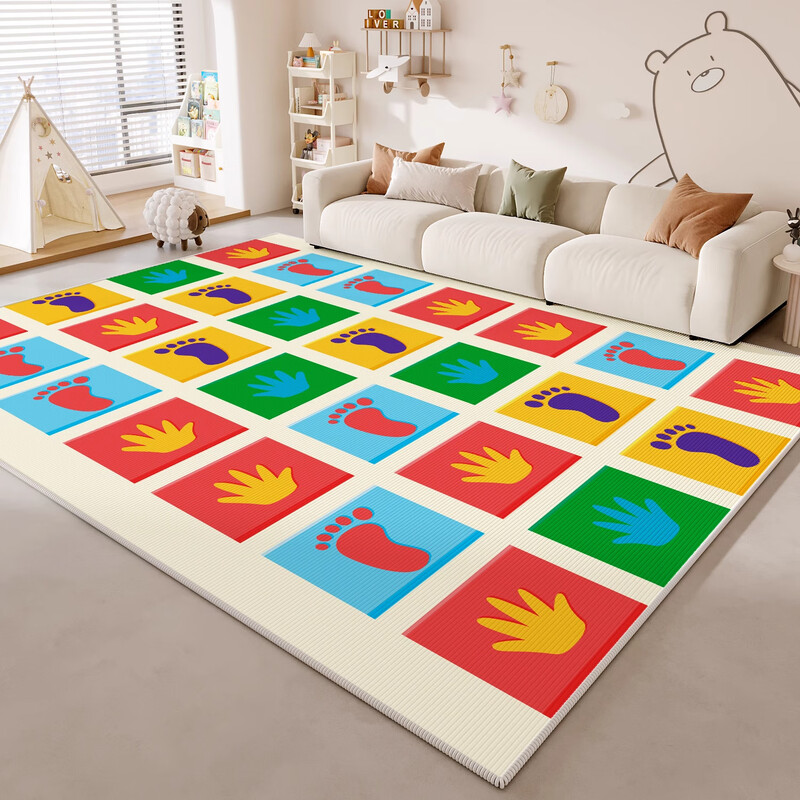 KAYE children's room carpet, bedroom reading area mat, washable and wipeable, living room, study, sofa, coffee table blanket, cartoon bedside blanket SJR-Y Happy Jumping 1 60X160cm