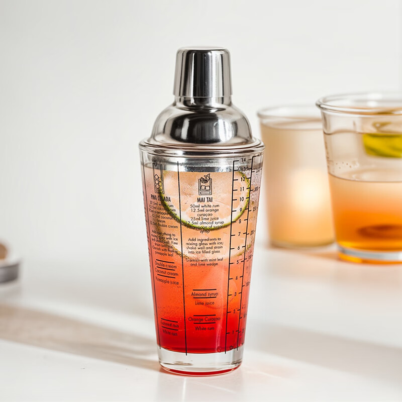 CLITON glass shaker shaker, milk tea shop hand-made lemon artifact cocktail hand-shake shaker cup and pot 4-piece set