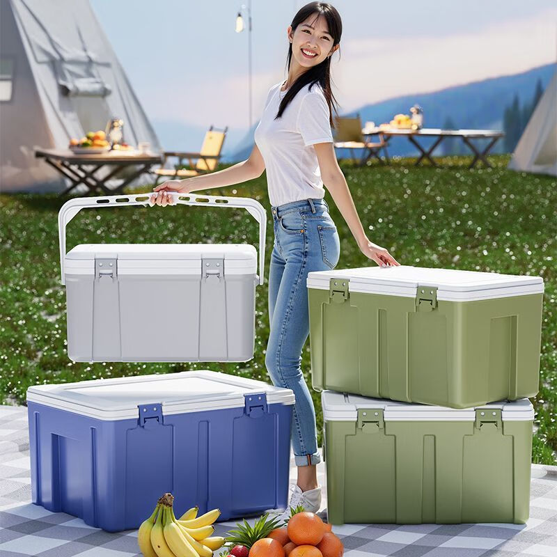 XMSJ insulated box refrigeration 72 hours commercial stall vehicle outdoor large-capacity thickened food fresh-keeping and cold-keeping refrigerated box *45L four-buckle/lid box separation 60*38.5*3