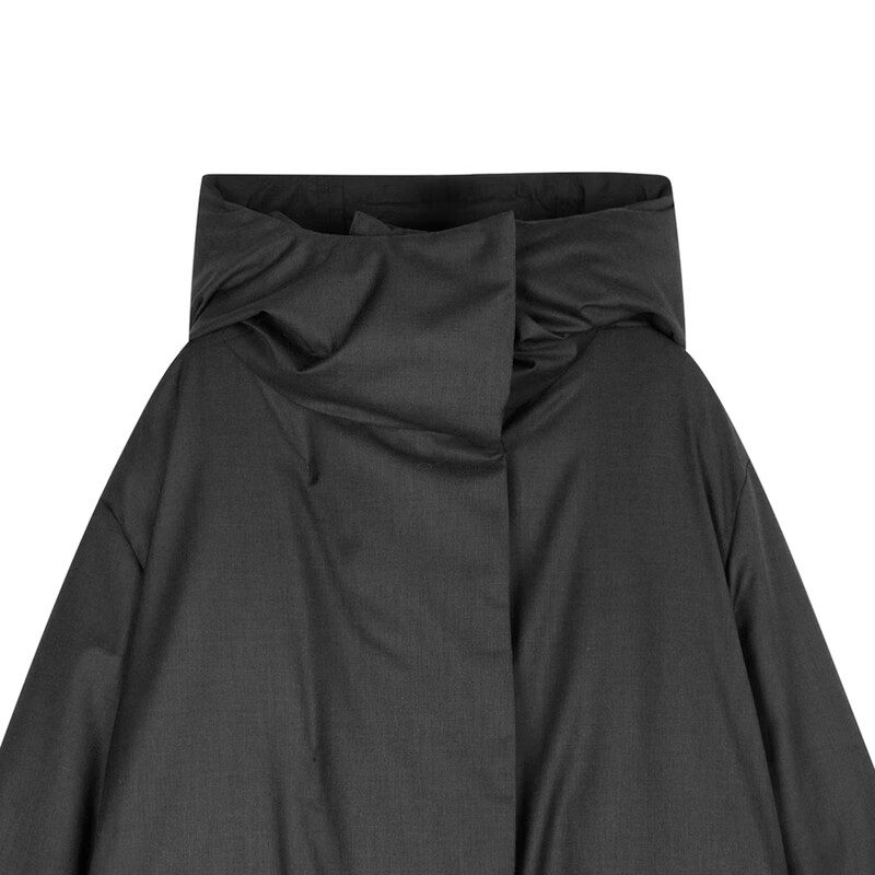 LESS 2024 winter new hooded loose mid-length down jacket 2O0C12740 023 iron gray M