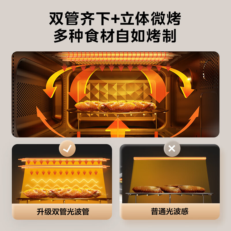 Midea microwave oven all-in-one small household 20-liter microwave oven light wave heating diamond back plate (M1-L201B)