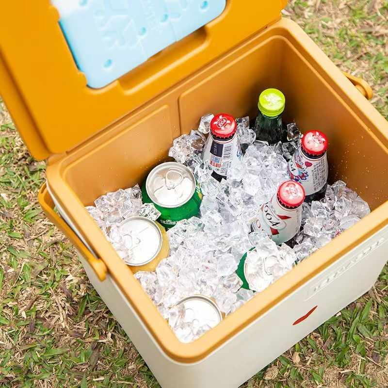Insulated box, cooler, camping car, commercial stall, outdoor refrigerator, foam box, fishing box, ice cube, insulated ice bucket, 5 liters, free 5 ice bags + 1 ice plate, blue