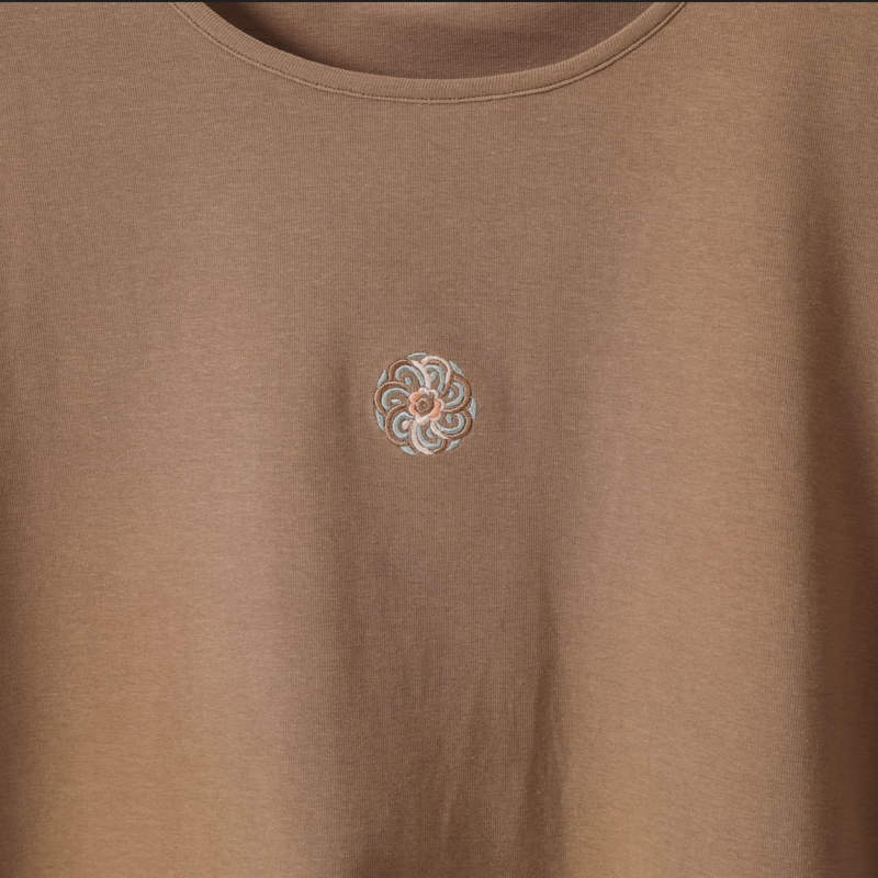 Oein Bamboo Forest Stone House Women's 25 New Style 205221371 Casual Short Sleeve Bottoming Shirt Round Neck Comfortable Slim T-shirt Summer Light Gray S Shipped within 15 days