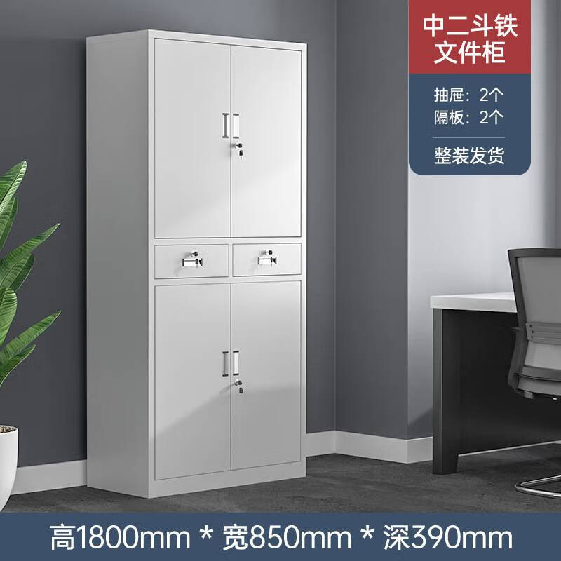 Ni Zhier Iron File Cabinet Financial Voucher Cabinet Steel File Cabinet Office Information Cabinet Low Cabinet Multi-door Lockable Storage Cabinet Large Equipment File Cabinet 1800*850*390