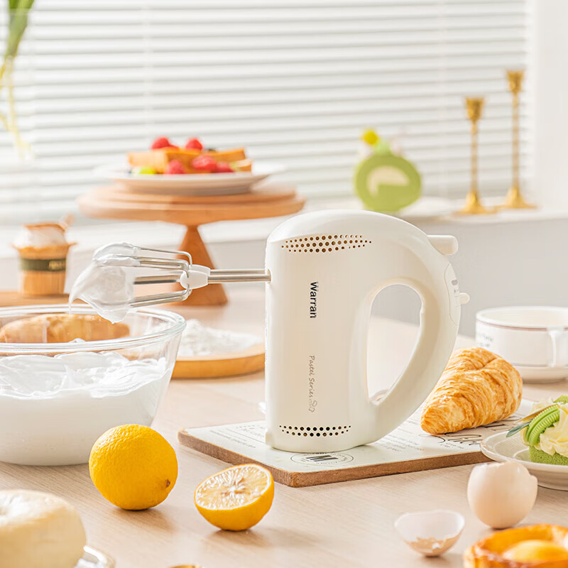 OQB German quality egg beater high-power electric household baking small automatic handheld light mixer cream beat pear white