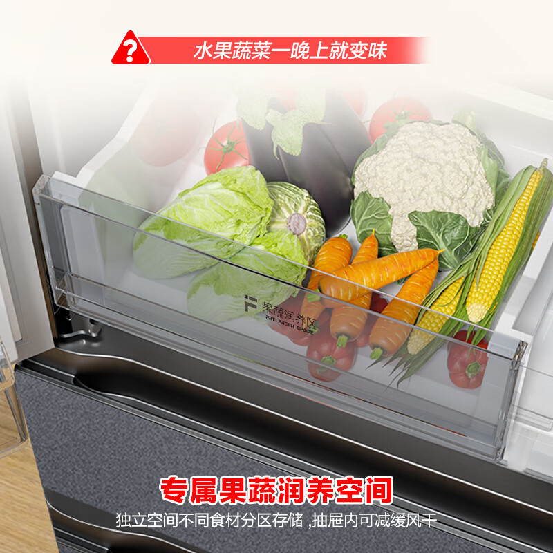 Rongsheng 520 liters ultra-large capacity French four-door multi-door household refrigerator ultra-thin first-class energy efficiency antibacterial net odor air-cooled frost-free refresh subsidy BCD-520E30FNLAE