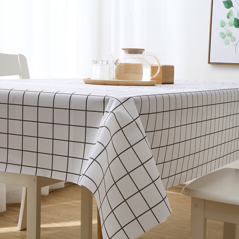 Chengyang disposable biodegradable tablecloth thickened waterproof and oil-proof no-wash Nordic Internet celebrity rectangular tablecloth coffee table mat 10 pieces red grid 120CM*180CM