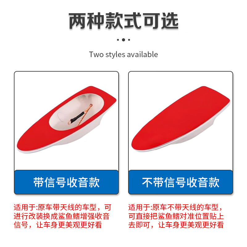 Qantop car shark fin antenna, universal car roof decorative antenna (white) without radio function QT-QY18