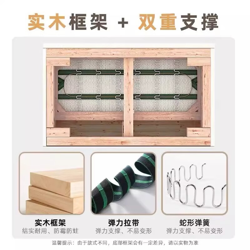 Dumani cloud sofa bed foldable dual-use living room sofa 2025 new cream style small apartment straight rental house khaki milk velvet solid wood + spring flat length 180cm width 110cm