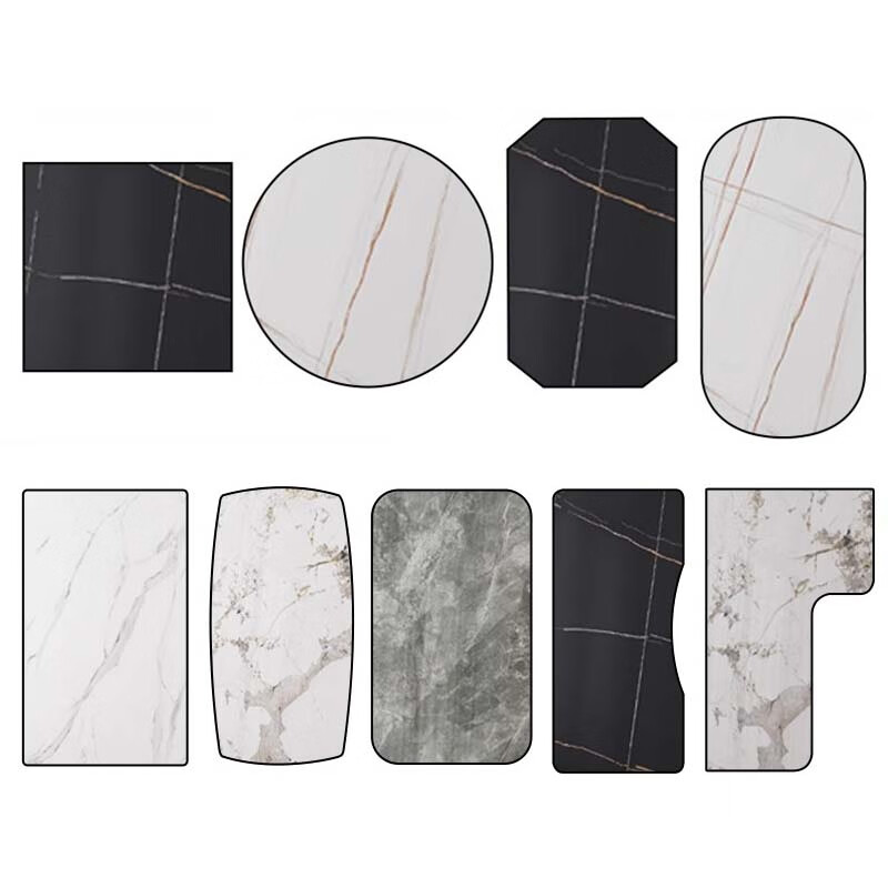 Yi Silin household slate countertop marble material dining table panel coffee table light luxury style kitchen tile sideboard turntable 60CM*120CM | 11MM thick