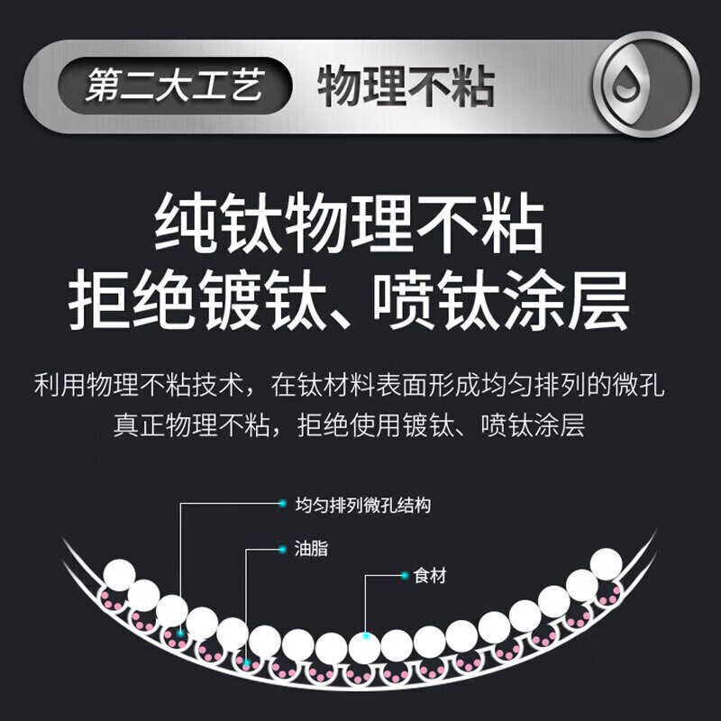 Kobach (KOBACH) pure titanium wok uncoated non-stick wok less oil smoke flat bottom wok boiler stove universal 32cm