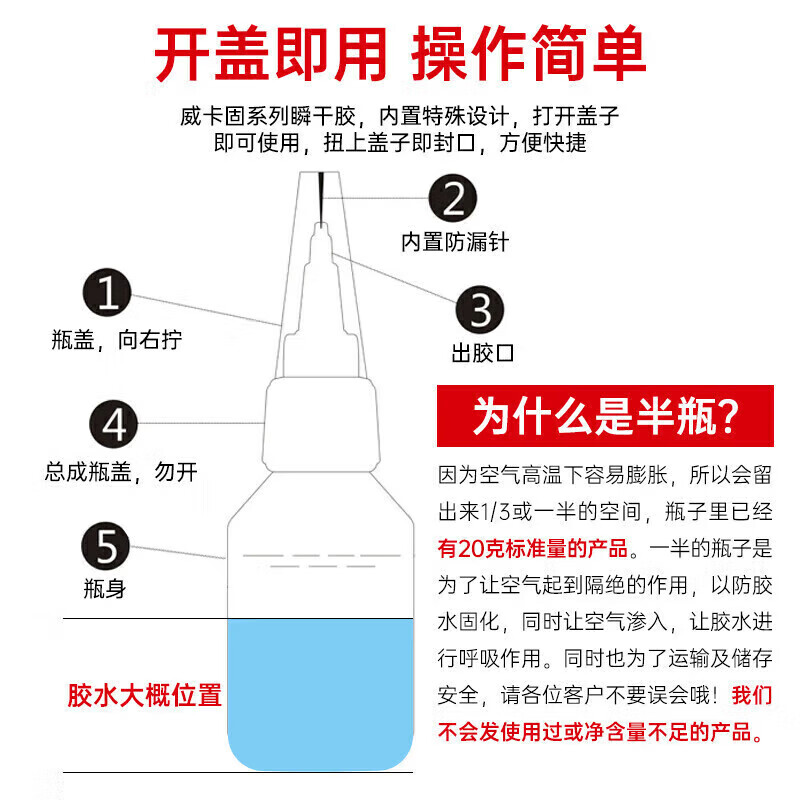 VIKAGU 401 PVC strong glue general-purpose instant glue fast metal plastic paper wood quick-drying glue transparent 20g 1 stick