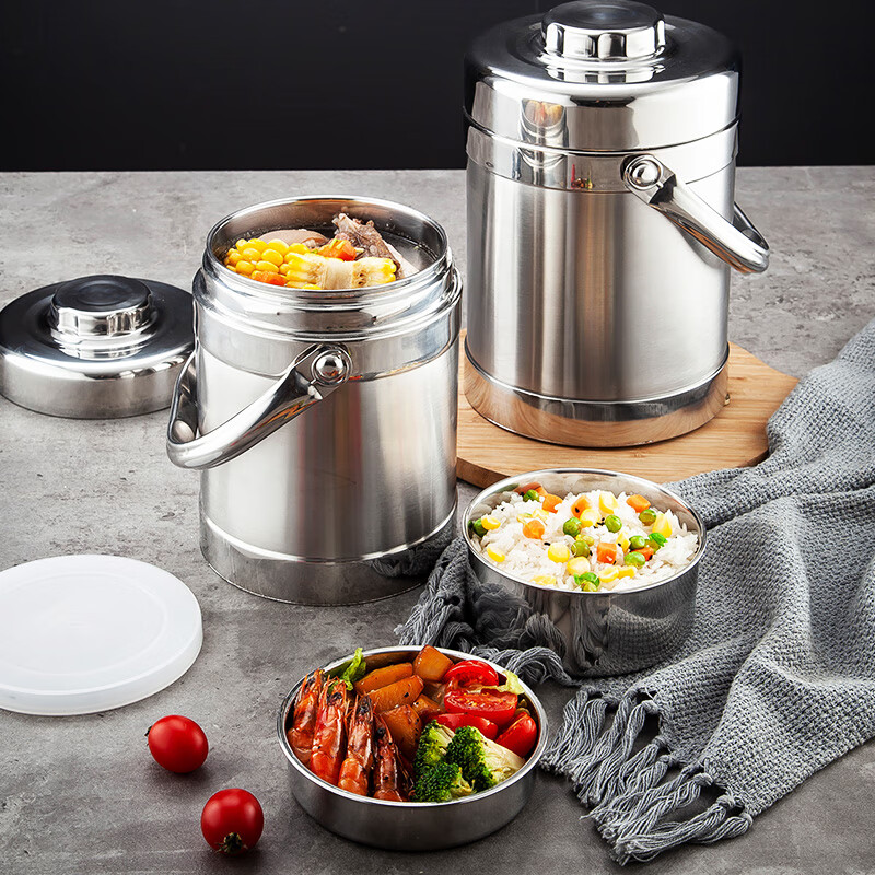 MAXCOOK 316L stainless steel insulated lunch box, pot, vacuum insulated bucket, student lunch box, portable lunch box MCTG0685