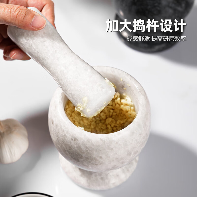 Newair stone mortar, garlic mortar, household garlic pounder, natural stone mortar, old-fashioned garlic mortar, medicine grinder