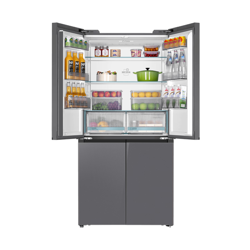 Haier 518L refrigerator 594mm professional ultra-thin zero-embedded cross-door refrigerator cross-door household refrigerator first-class energy efficiency variable frequency air-cooled frost-free refrigerator dry and wet separate storage + EPP ultra-clean system + three-speed variable temperature