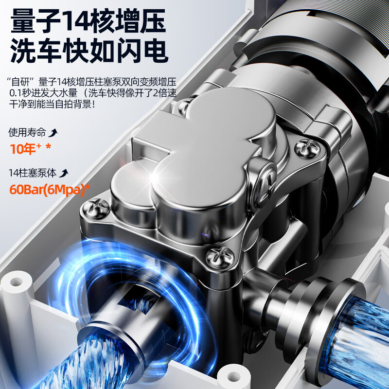 OLED car wash high-pressure water gun household wireless lithium-ion car wash machine high-power portable car brush pump car wash artifact car wash machine + car wash set 10-cell battery