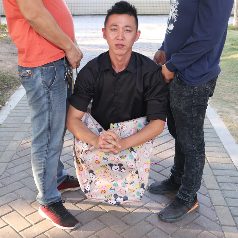 Large capacity moving packing snakeskin woven duffel bag red white and blue canvas sack cartoon pocket storage bag material Oxford bag