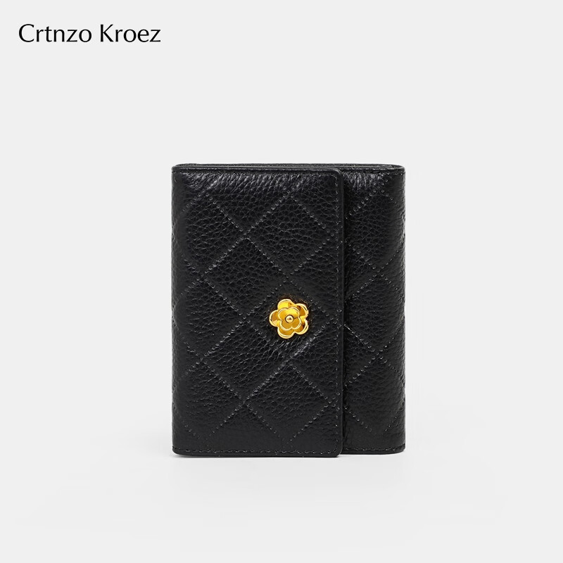 CRTNZO KROEZ Light Luxury Wallet Women's Short 2026 New Coin Purse Women's Card Holder New Year's Valentine's Day Birthday Gift Practical Black - Light Luxury Gift Practical for Girlfriend Wife Girlfriend's Birthday Gift