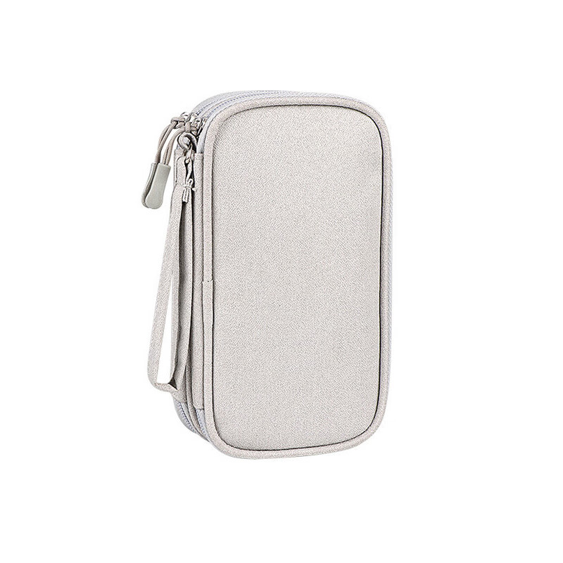 JD Logistics Power Bank Data Cable Mobile Power Hard Drive Mobile Phone Case Digital Portable Storage Bag Double Layer Digital Storage Bag Double Layer - Athens Gray One Pack