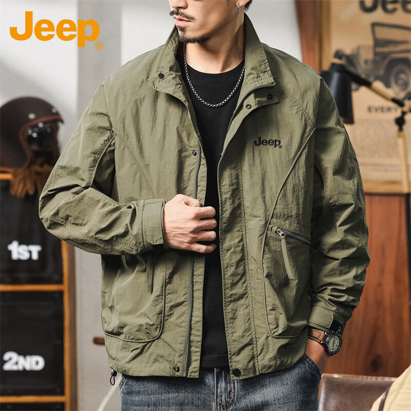 JEEP Jeep Jacket Men's Autumn and Winter Jacket Men's Jacket Casual Assault Work Clothes Men's Military Green XL
