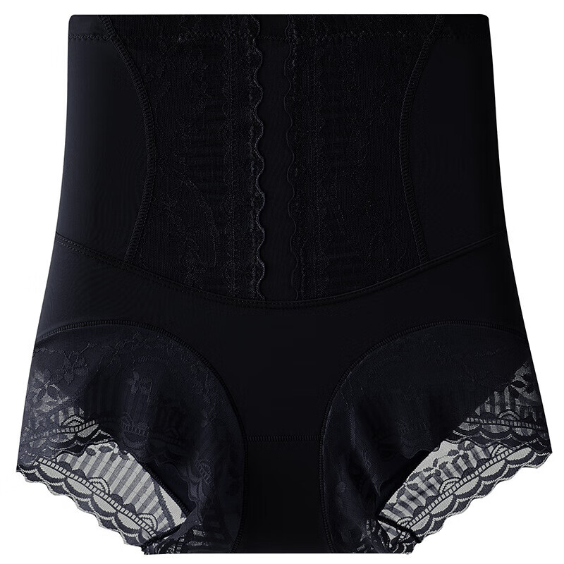 Lace high-waisted tummy control pants with enhanced effect on belly control, corset and arm lifts, breathable, non-curling, traceless thin underwear for women, champagne color tummy control pants, L recommendation: 100-120